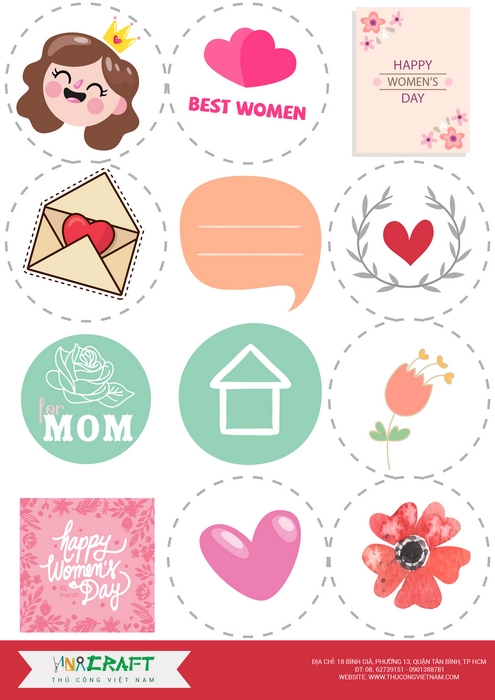 Sticker Happy Women's Day mẫu 2